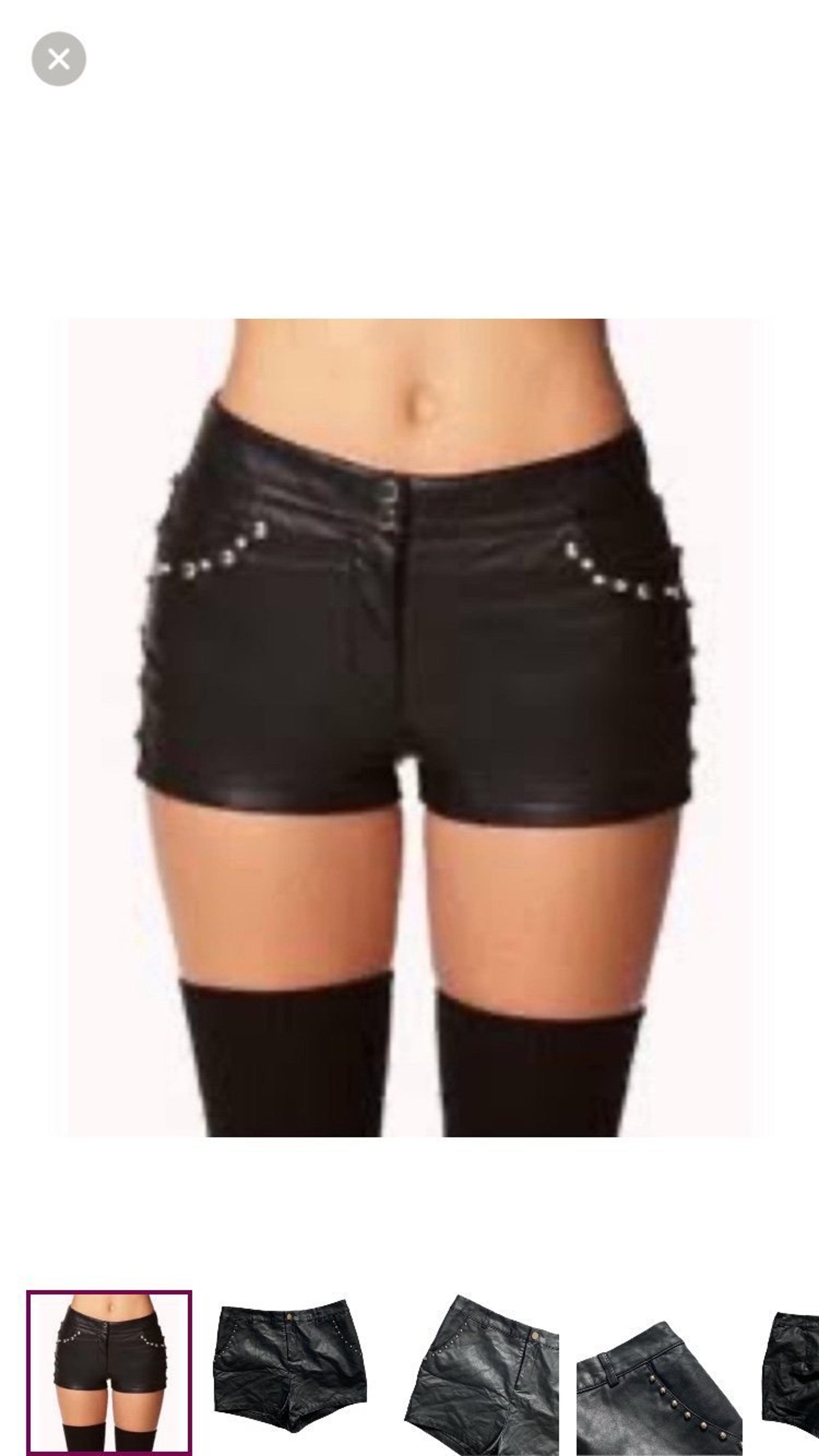 FOREVER 21 Studded Black Faux Leather Shorts