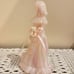 VTG Fenton Art Glass Pink Iridescent Girl w/ Bouquet Bridesmaid Figurine 7