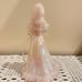 VTG Fenton Art Glass Pink Iridescent Girl w/ Bouquet Bridesmaid Figurine 7