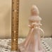 VTG Fenton Art Glass Pink Iridescent Girl w/ Bouquet Bridesmaid Figurine 7