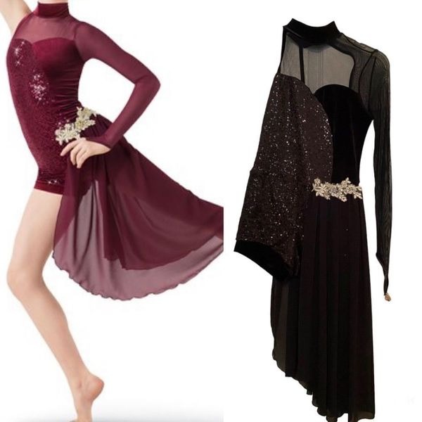 Weissman dance Slow me Down lyrical 9249 BLACK Asymmetrical skirt MC child