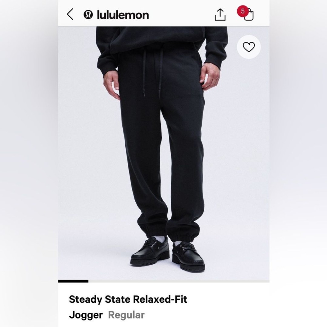 NWT Mens Lululemon Steady State Jogger Sz Large Black