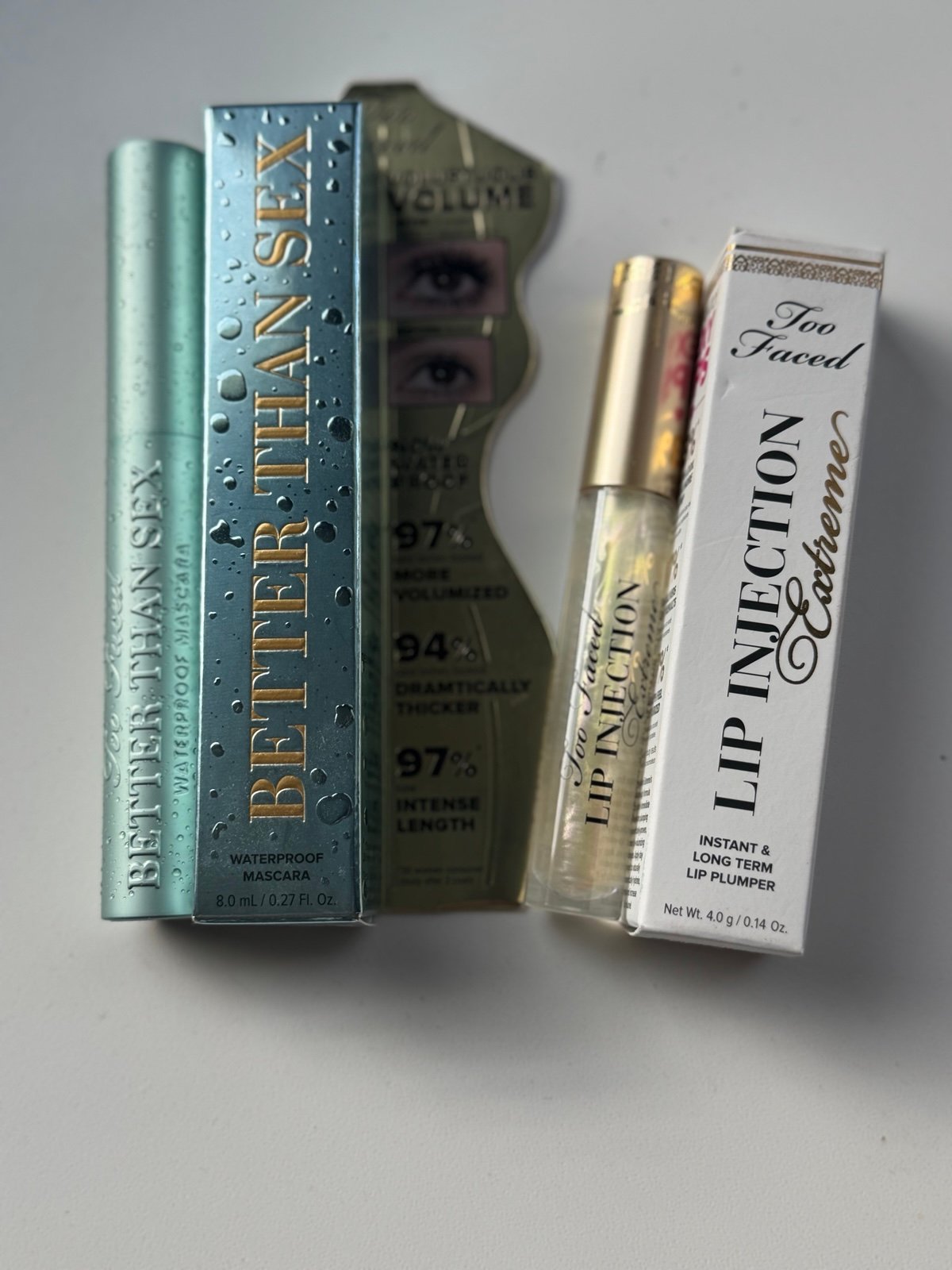 Too Faced Extreme Lip Injection and Better Than Sex Waterproof Mascara bundle