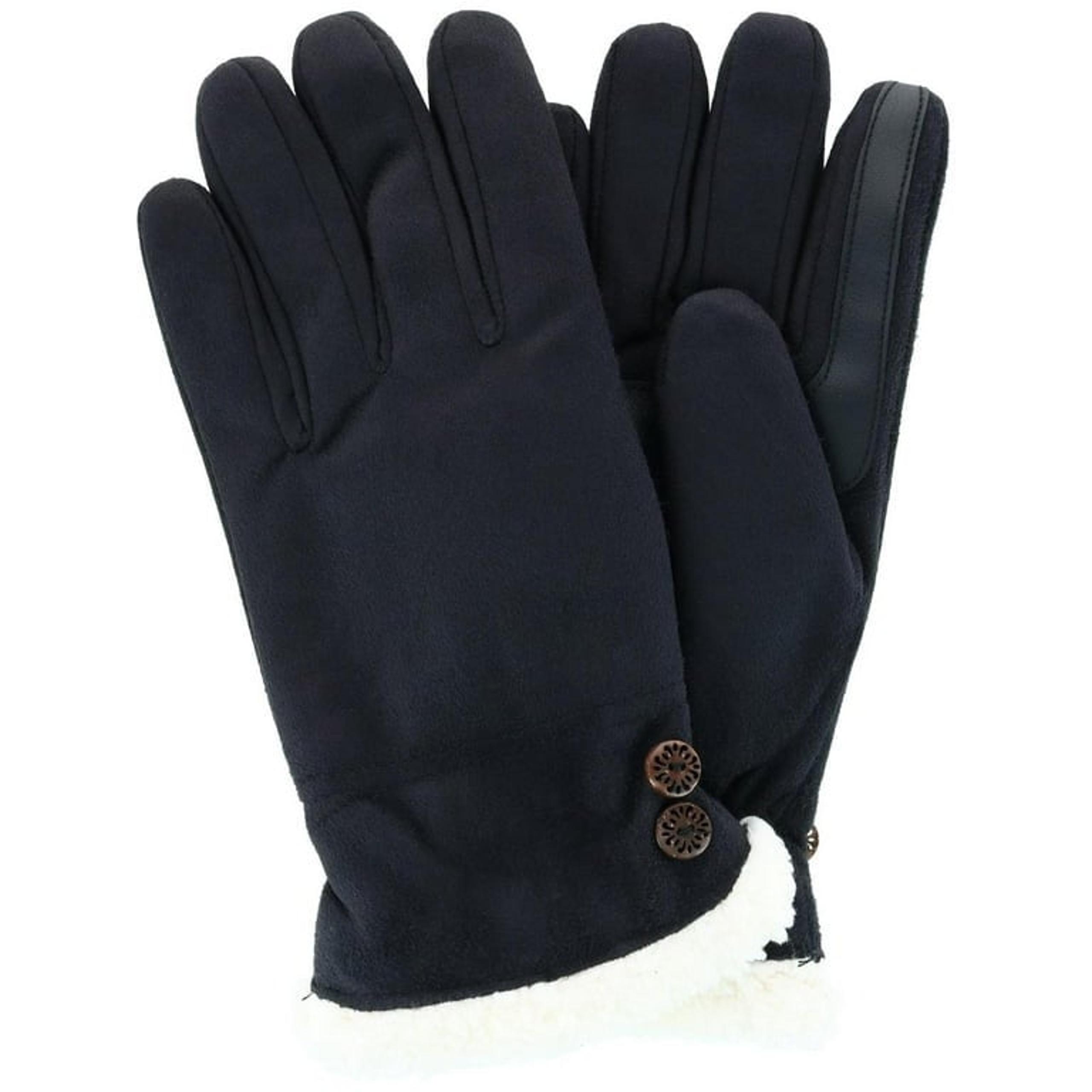 Isotoner Microfiber Winter Glove with Button Detail