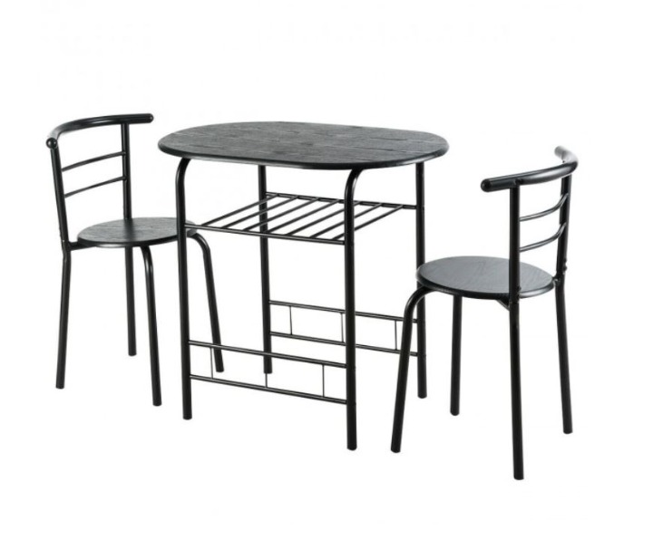 3-Piece Space-Saving Bistro Set for Kitchen and Apartment Table Set L1