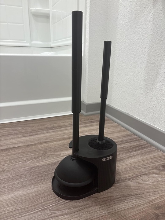 2 in 1 Toilet Plunger and Brush Set，Extended Handle Plunger, Toilet Bowl Brush