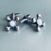 Antique Germany Sterling Silver Cross Faucet Handle Top Cufflinks Cuff Links VTG
