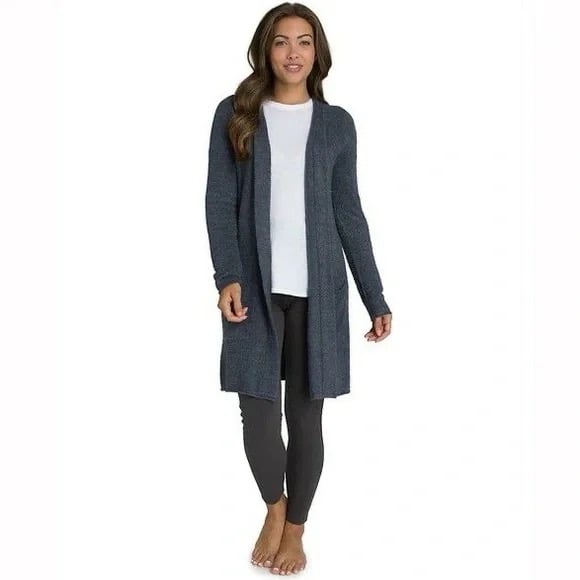 BAREFOOT DREAMS Cozychic Lite Santa Monica Cardigan in Indigo Pacific Blue
