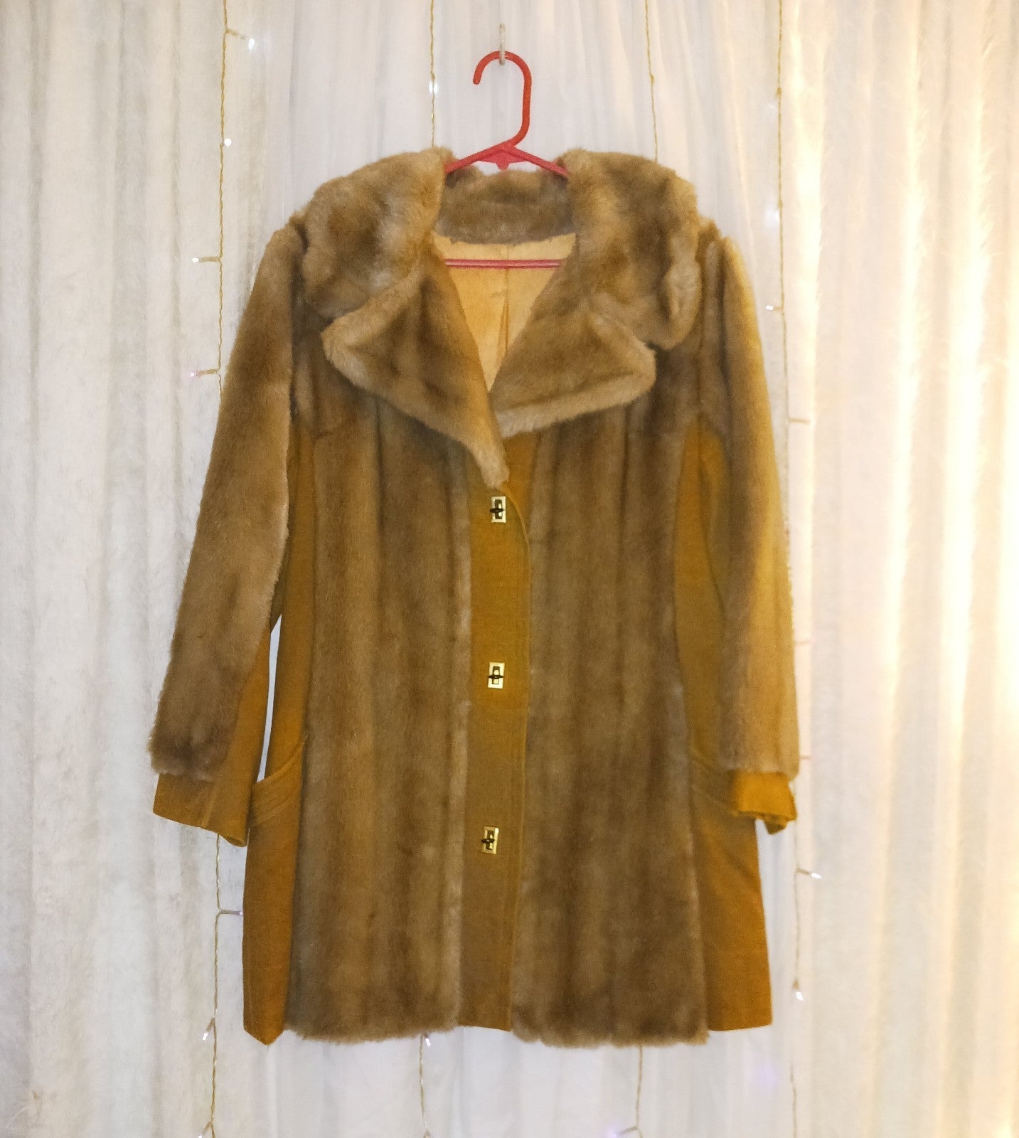 Vintage 60's/70's Faux Fur & Faux Leather Coat