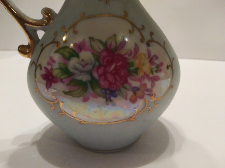Nippon Floral Vase with Handle