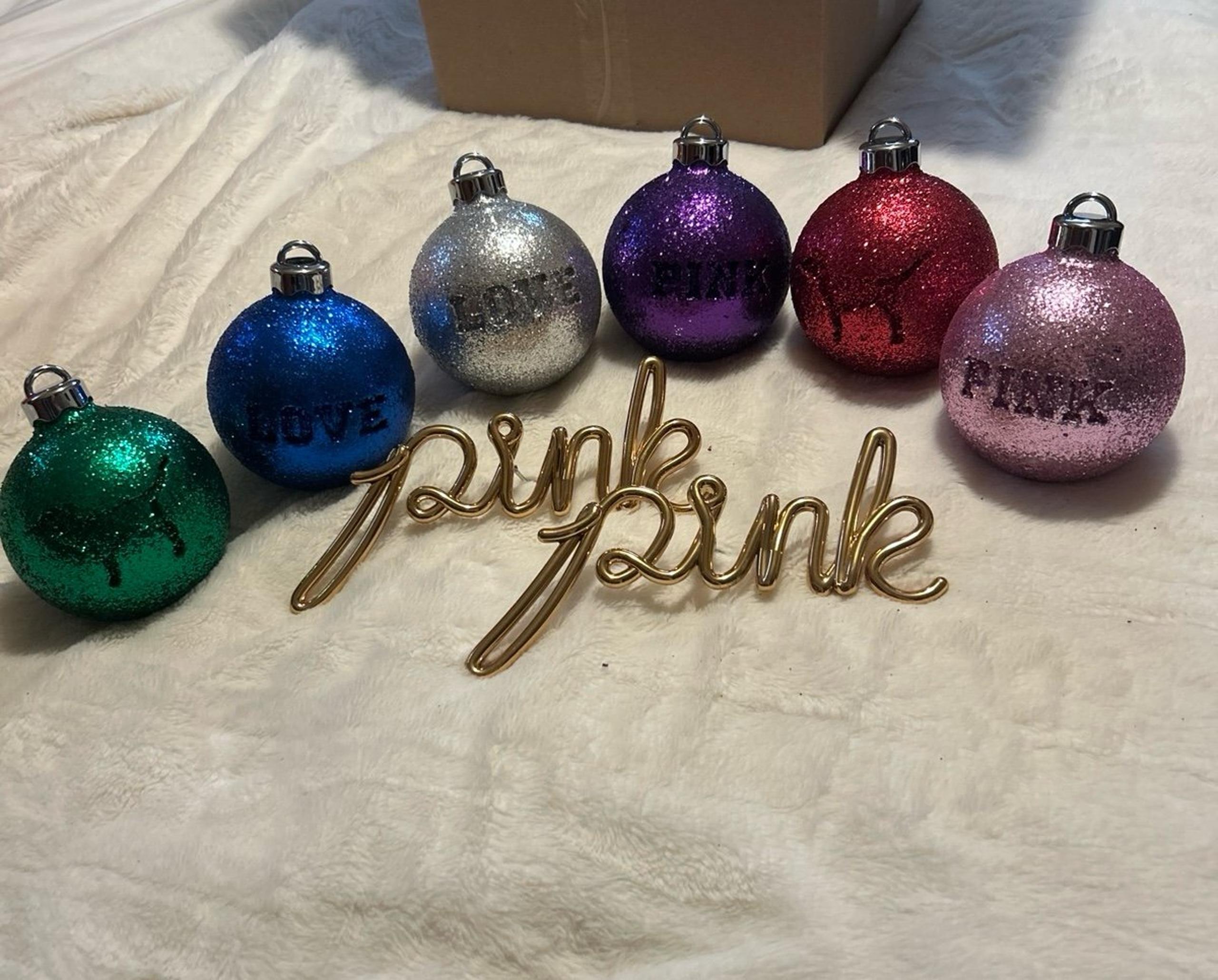 Rare Victoria’s Secret PINK Large Store Display Props Christmas Ornaments 8