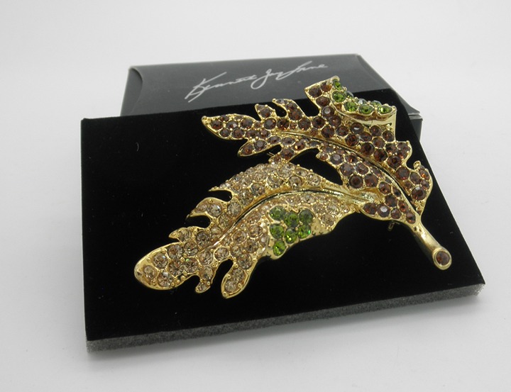 AVON Kenneth Jay Lane Bejeweled Leaf Pin