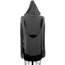 Good hYOUman Womens Gray Modal Long Sleeve Back Cut Out Pullover Hoodie Size S
