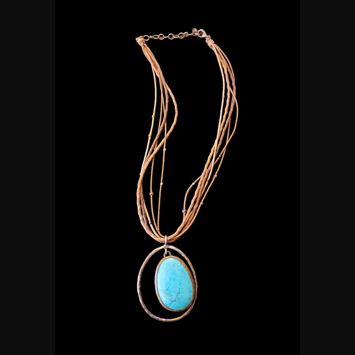 Silpada Retired Howlite 925 Sterling Silver Brass Tear Drop Multi Strand 20.25