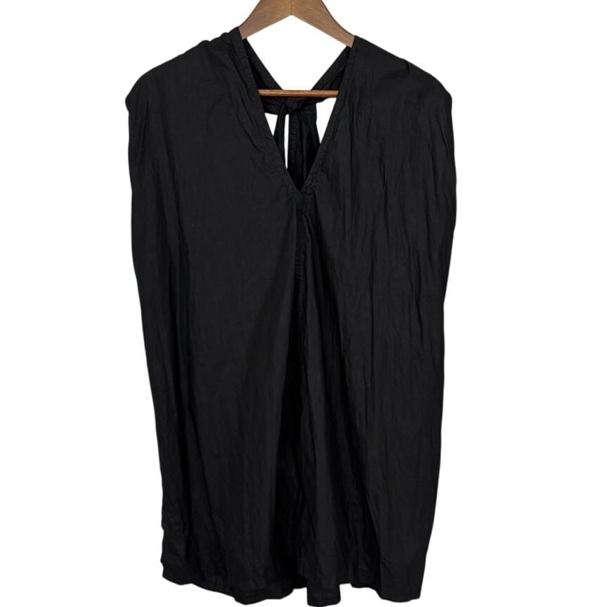 KALIYANA Artwear Top Shirt Lagenlook Black Layer Oversized Crossback Size 2 M/L