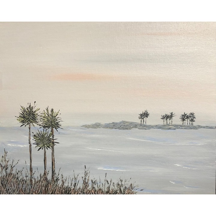 Original Seascape Painting Quietude - 8 x 10 Acrylic on Canvas Panel Art