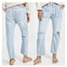 One Teaspoon Jeans Womens XS Shabbies Light Wash Drawstring Pull On Distressed