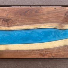 Walnut Live Edge & Epoxy Resin Charcuterie Board!