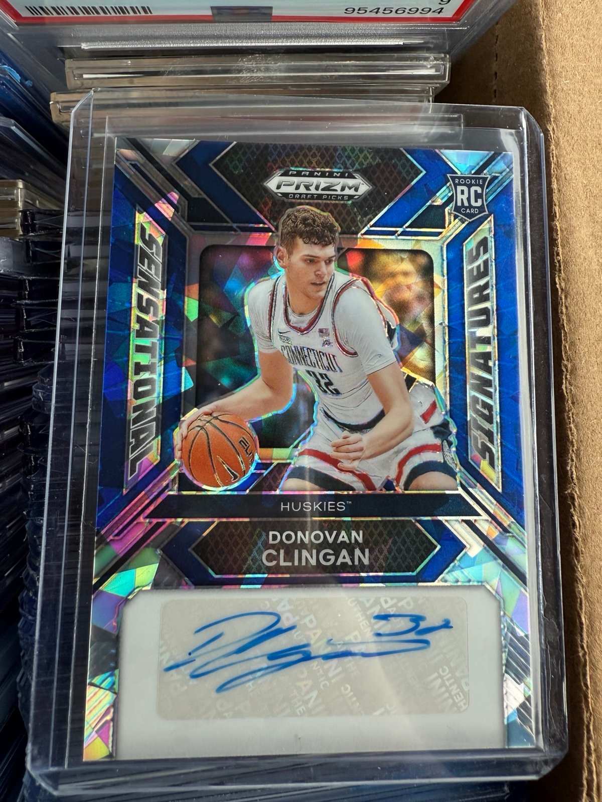 24-25 prizm draft picks basketball donovan clingan blue ice auto /75 RC￼