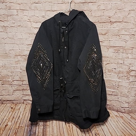 Torrid black studded coat sz 3