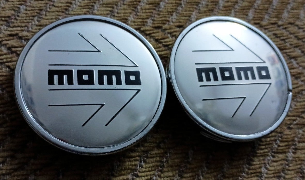 2-larger sized MOMO Wheel center caps