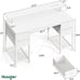 47 inch Computer Desk with 4 Drawers, Gaming Desk with LED Lights & Power Outlet