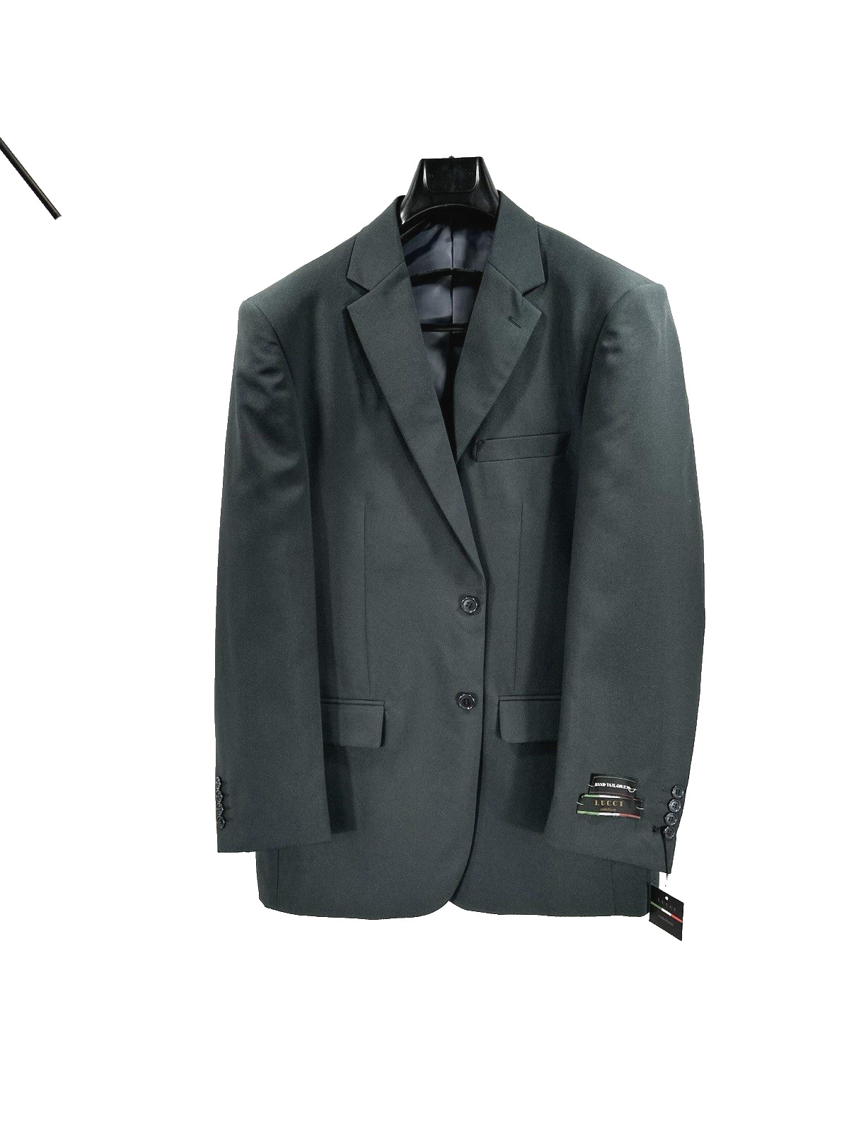 LUCCI Men Charcoal Gray Jacket 2 Button Single Breasted Size 42R Jacket Only