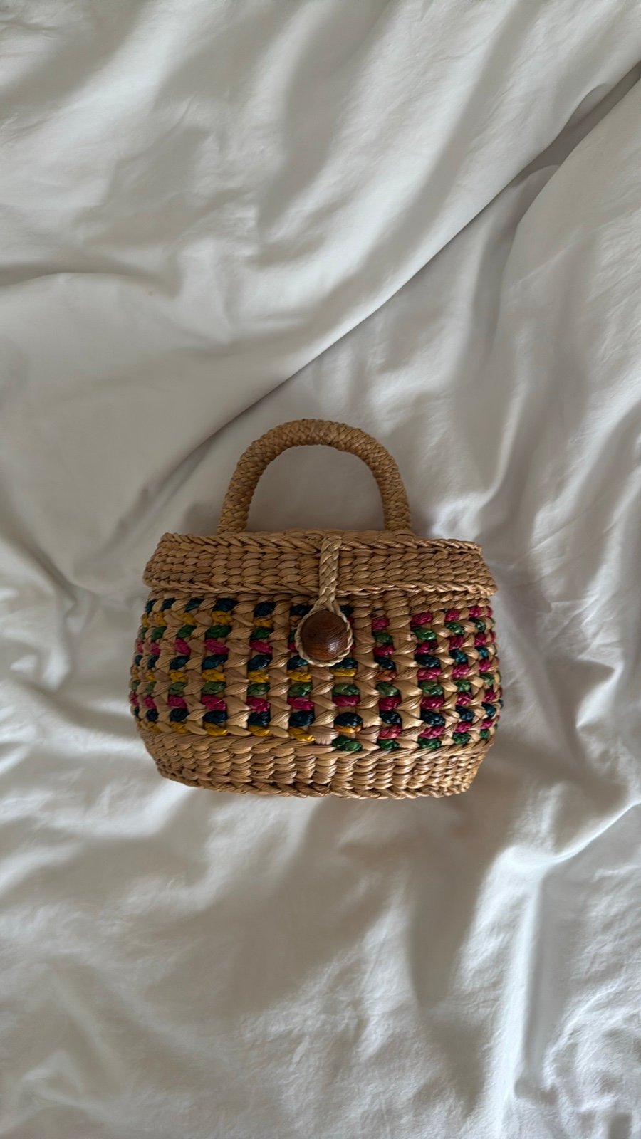 nwot unused sea & grass woven picnic basket