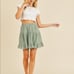 Doe & Rae Tiered Green Skirt