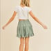 Doe & Rae Tiered Green Skirt