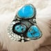 Triple Genuine Turquoise Sterling Silver Ring
