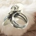 Triple Genuine Turquoise Sterling Silver Ring
