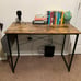Small Space Writing Desk with Headphone Hooks Modern Simple Design 47 Inch Brown