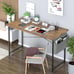 Small Space Writing Desk with Headphone Hooks Modern Simple Design 47 Inch Brown