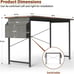 Small Space Writing Desk with Headphone Hooks Modern Simple Design 47 Inch Brown