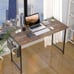 Small Space Writing Desk with Headphone Hooks Modern Simple Design 47 Inch Brown