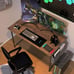 Small Space Writing Desk with Headphone Hooks Modern Simple Design 47 Inch Brown