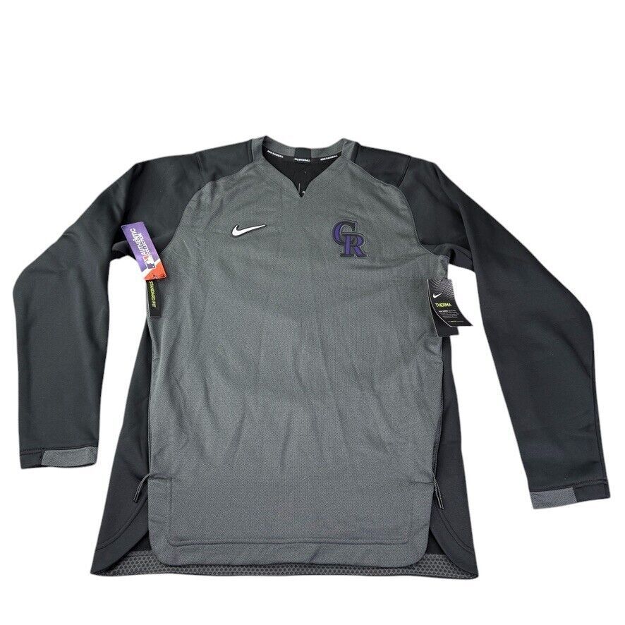 Nike Sweatshirt Mens Medium Gray MLB Colorado Rockies Therma Dri-Fit NKA6 174n