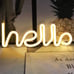 Simple White Hello LED Light Decor