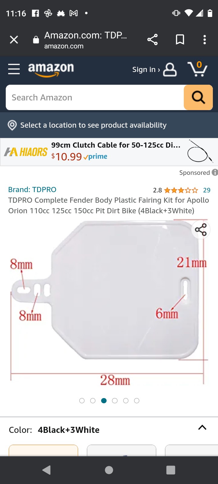 Chinese dirtbike plastics