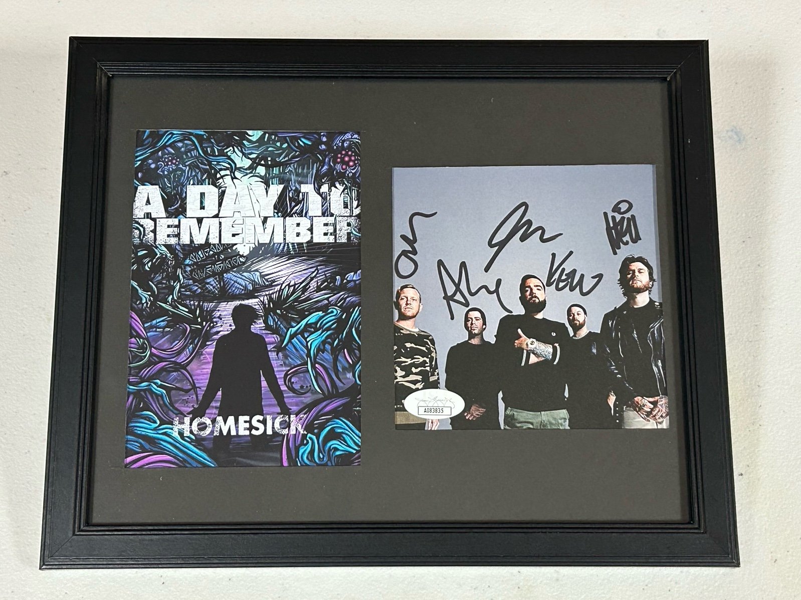 A day to remember autographed signed homesick display jsa coa AI83835