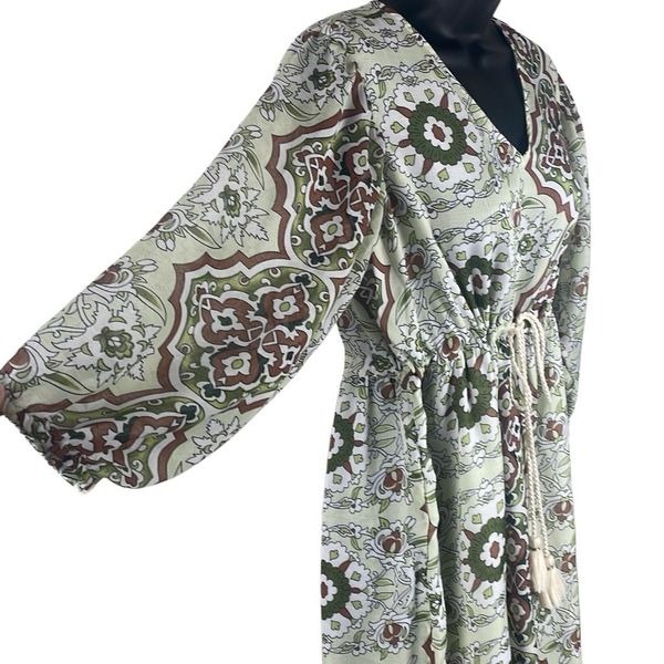Soft Surroundings Zia Maxi Dress Medallion Print NEW Petite L