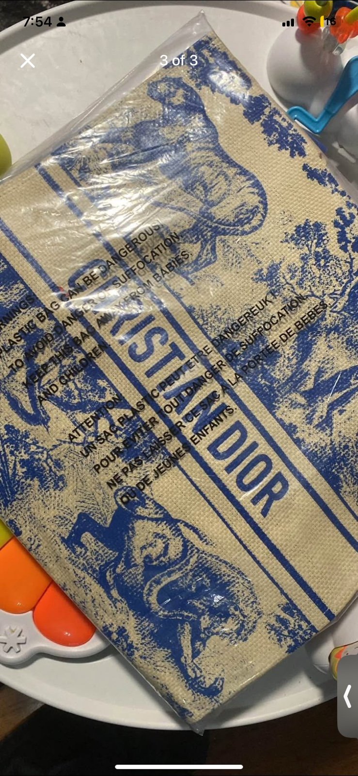 Blue Dior straw tote BRANDNEW