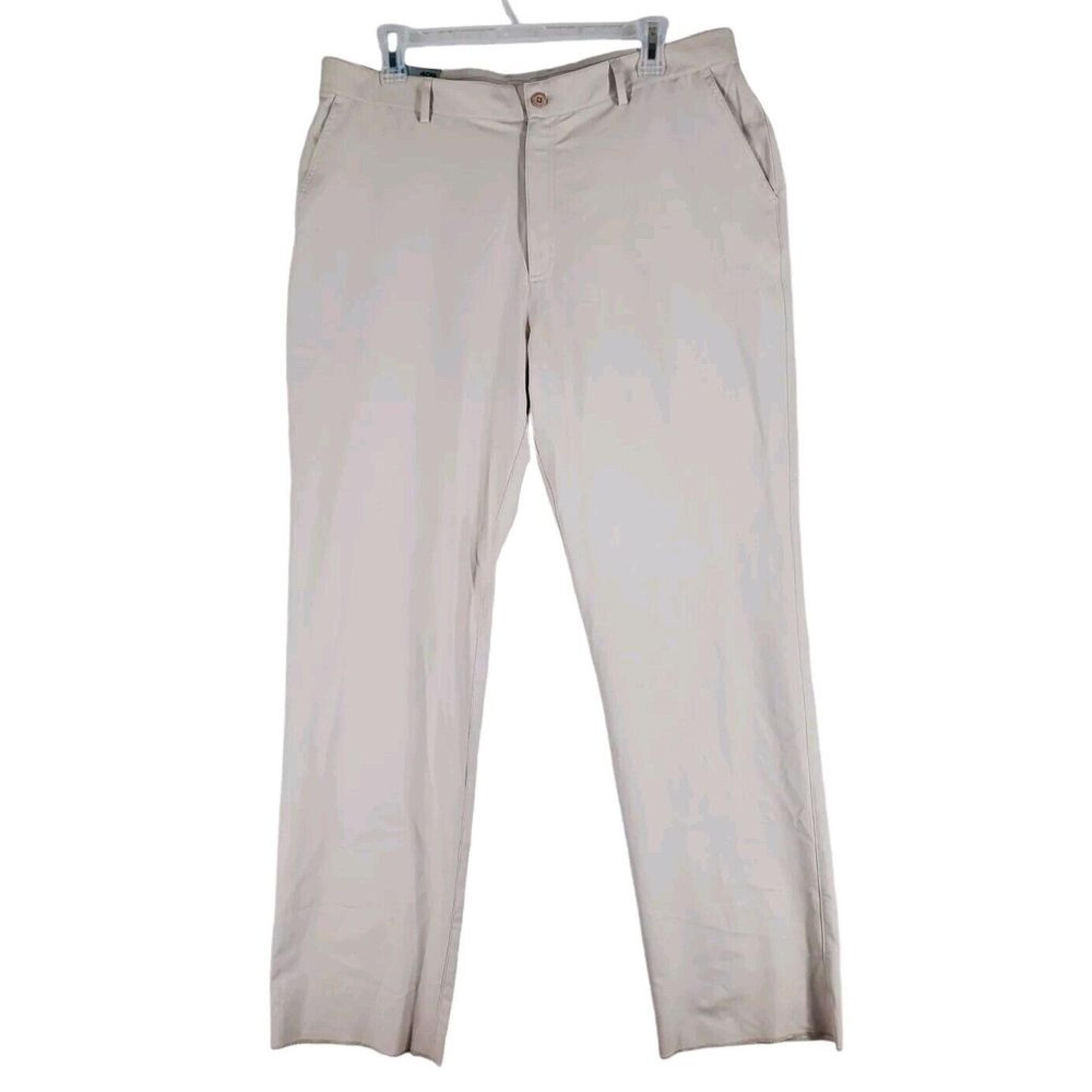 Under Armour Team Sideline Pants Chino Mens 40 Beige Khaki Loose Fit Unhemmed