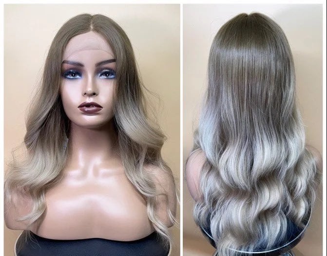 24”Lace Front Blond Wavy Synthetic Wig