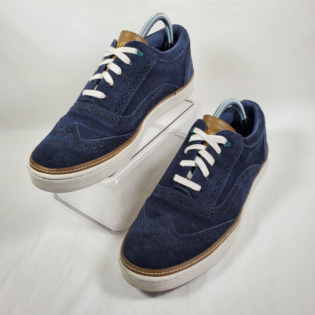 Ted Baker London Hapra 3 Navy Blue Suede Oxford Shoes Mens Size 9 Shoes