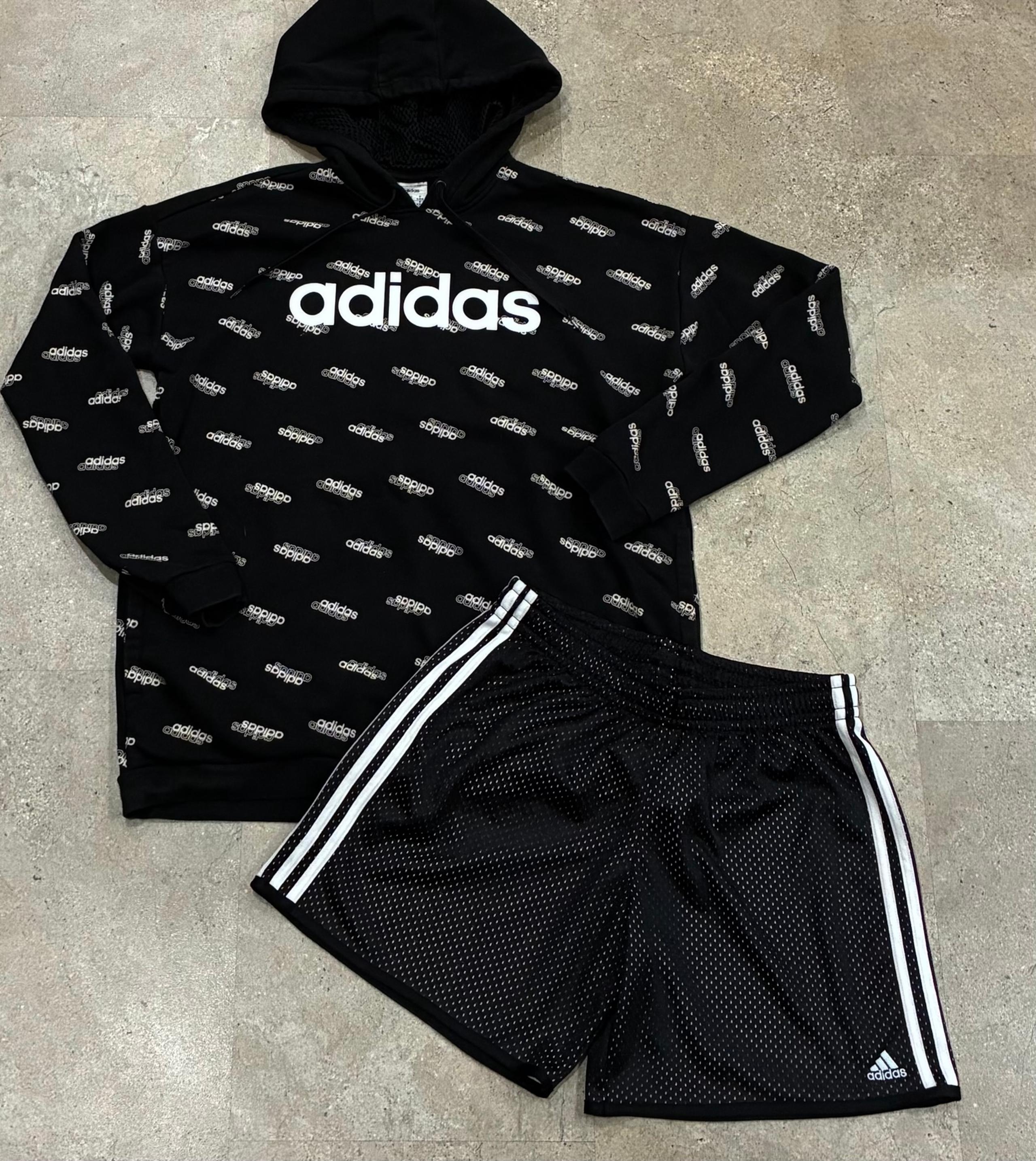 Womens ADIDAS Hoodie Sweatshirt & Athletic Shorts, sz Medium