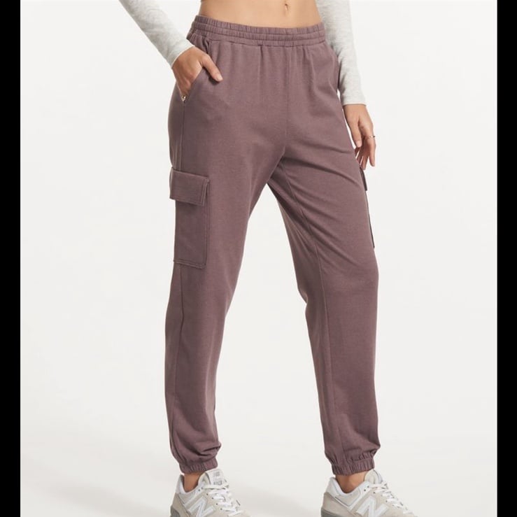 (XS) Vuori Boyfriend Cargo Joggers Hazel Heather Pink Mauve Extra Small Lounge