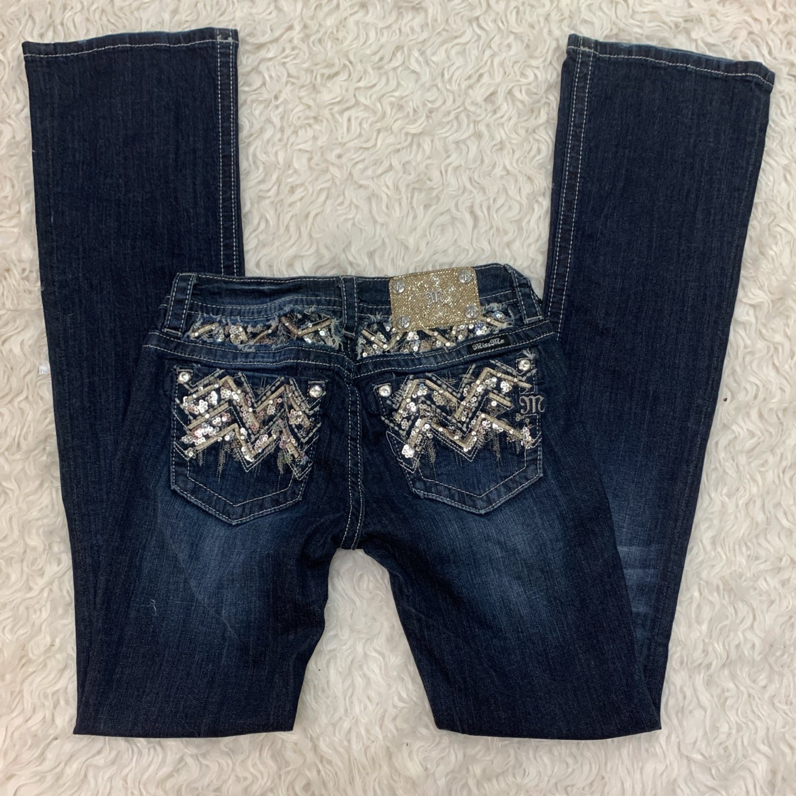 miss me champagne bling bootcut jeans