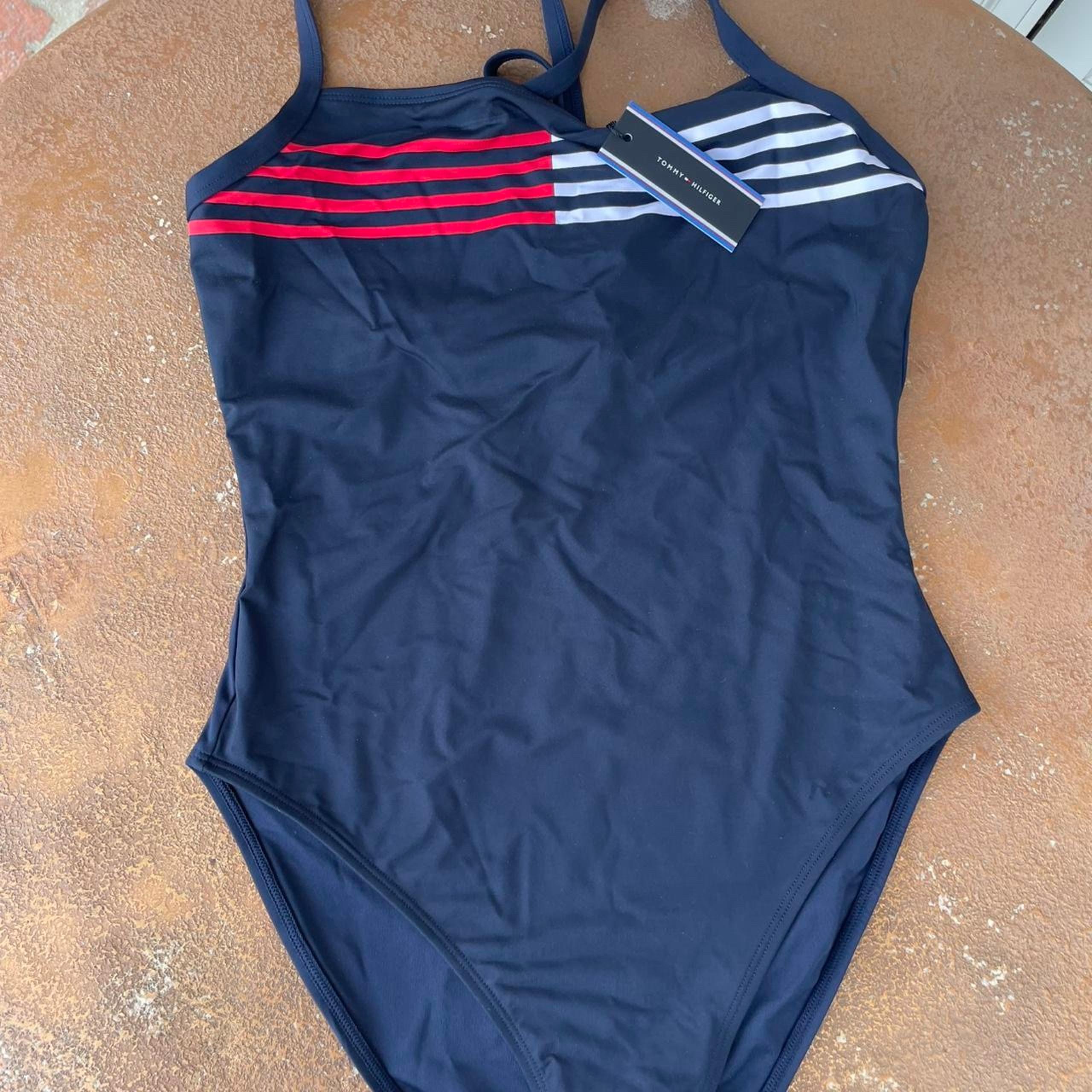 NWT Navy & red Tommy Hilfiger one piece swimsuit size small
